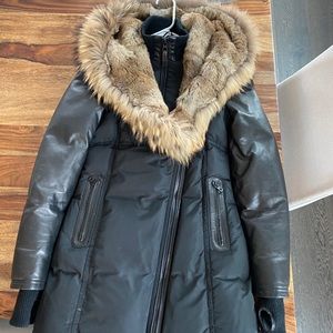 Rudsak Down Parka with fur and leather sleeves